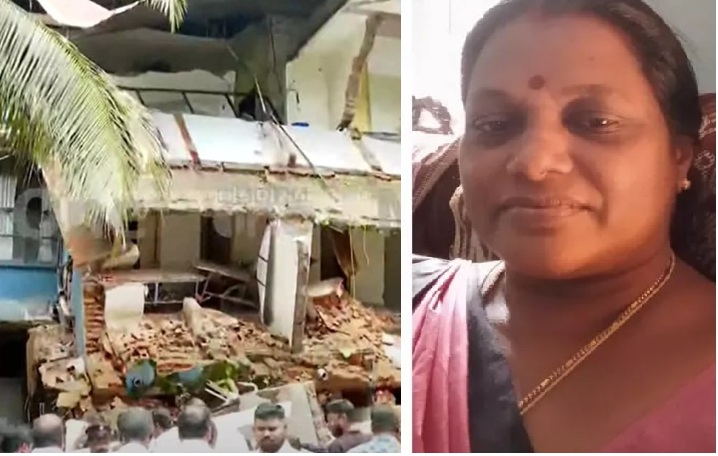 കോട്ടയം മെഡിക്കല് കോളേജില് കെട്ടിടം ഇടിഞ്ഞുവീണ് ഒരു സ്ത്രീ മരിച്ചു