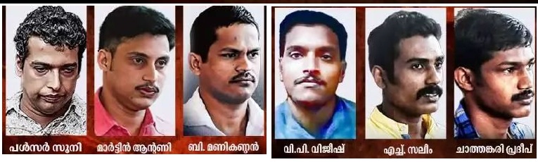 നടിയെ ആക്രമിച്ച കേസില്‍ പള്‍സര്‍ സുനി അടക്കം ആറു പ്രതികള്‍ക്ക് 20 വര്‍ഷം കഠിന തടവ്