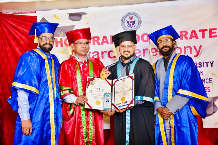  തൃക്കരിപ്പൂര്‍ സ്വദേശിക്ക് ഹോണററി ഡോക്ടറേറ്റ്